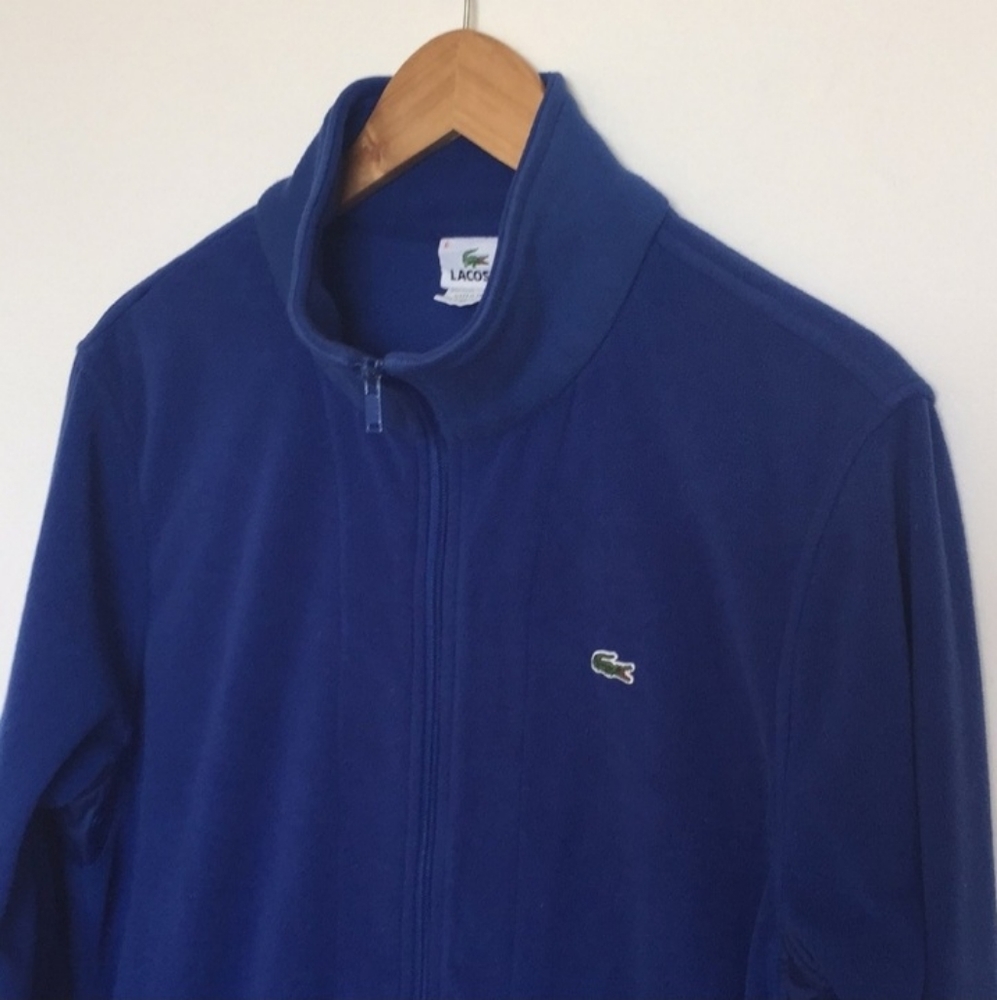 Lacoste Large Zip Front Blue Fleece Jacket